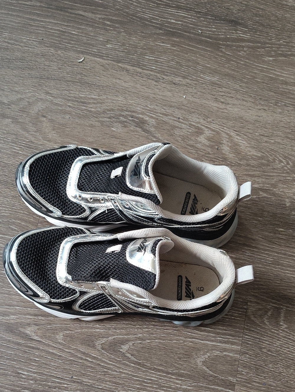Women's Black and Silver Athletic Sneakers